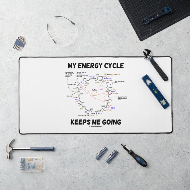 My Energy Cycle Keeps Me Going Krebs Cycle Humor Desk Mat (Workstation)