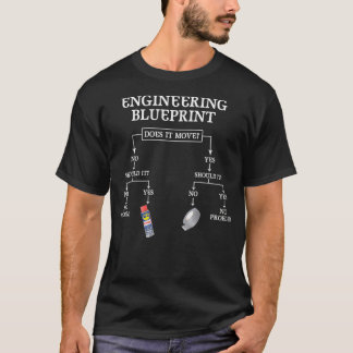 My Engineering Blueprint Funny Engineer Duct Tape T-Shirt