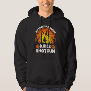 My English Bulldog Ride Witch Shotgun Halloween Hoodie