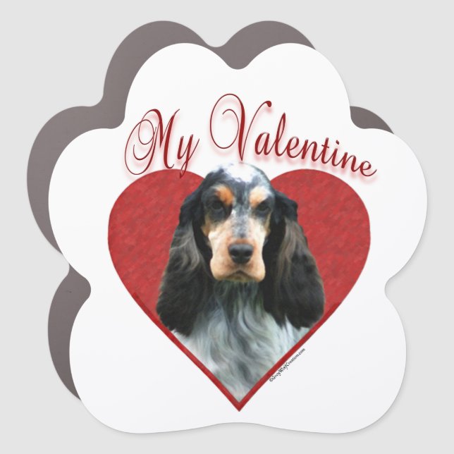 My English Cocker Spaniel Valentine Car Magnet (Front)