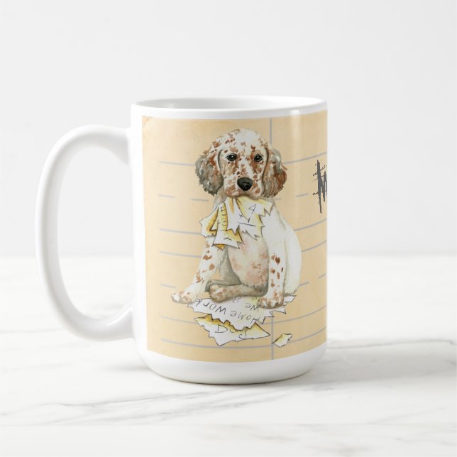 My English Setter Ate my Homework Coffee Mug (Left)