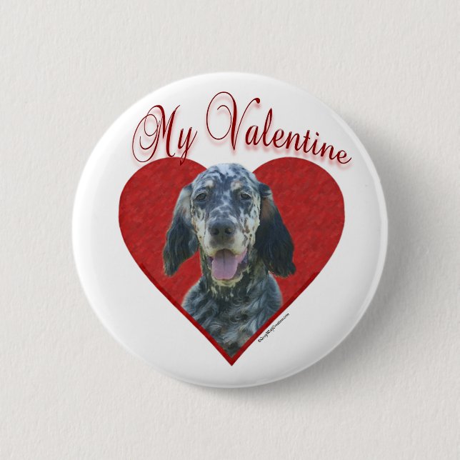My English Setter Valentine Button (Front)