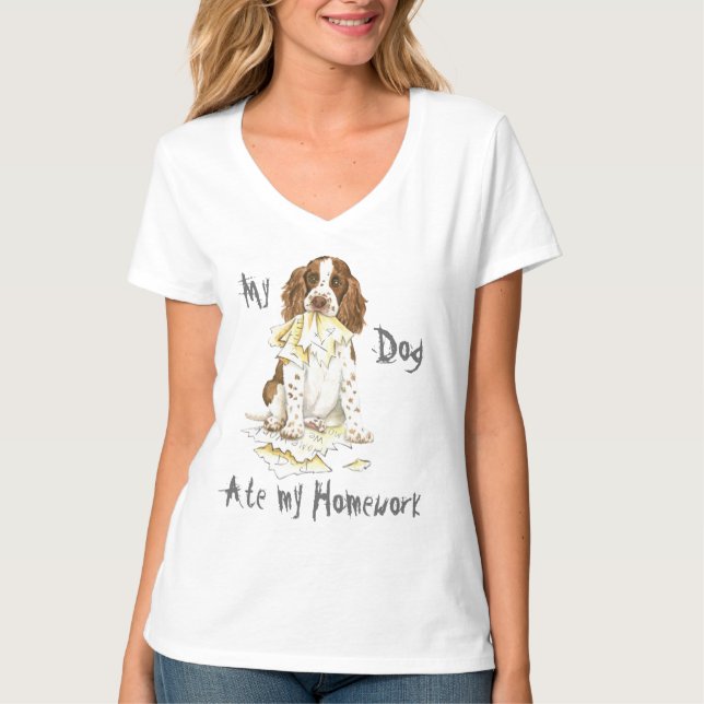 My English Springer Spaniel Ate My Homework T-Shirt (Front)
