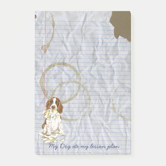 My English Springer Spaniel Ate My Lesson Plan Post-it Notes (Front)