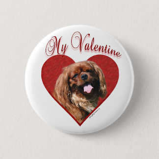 My English Toy Spaniel Valentine Button