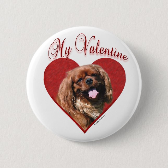 My English Toy Spaniel Valentine Button (Front)
