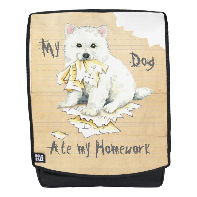 My Eskie Ate My Homework Backpack (Front)