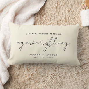 My Everything Custom Wedding Date Lumbar Pillow
