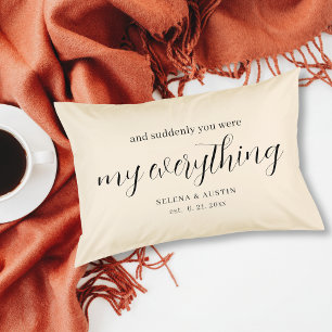My Everything Custom Wedding Date Lumbar Pillow