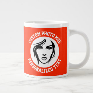 My Face on a BRIGHT RED Custom Giant Coffee Mug