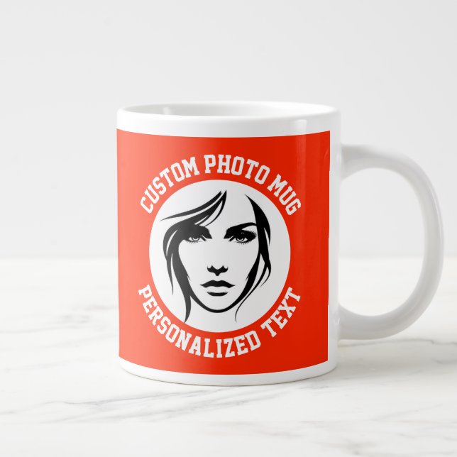 My Face on a BRIGHT RED Custom Giant Coffee Mug (Right)