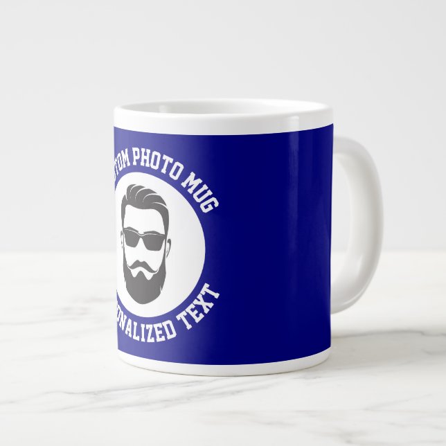 My Face on a NAVY BLUE Custom Giant Mug (Front Right)