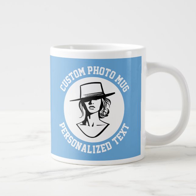My Face on a POWDER BLUE Custom Giant Coffee Mug (Right)