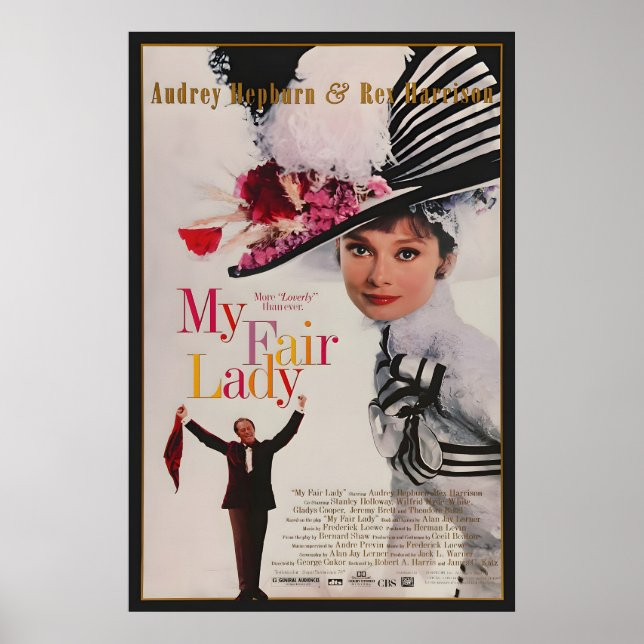My Fair Lady Retro Audrey Hepburn Rex Harrison Poster (Front)