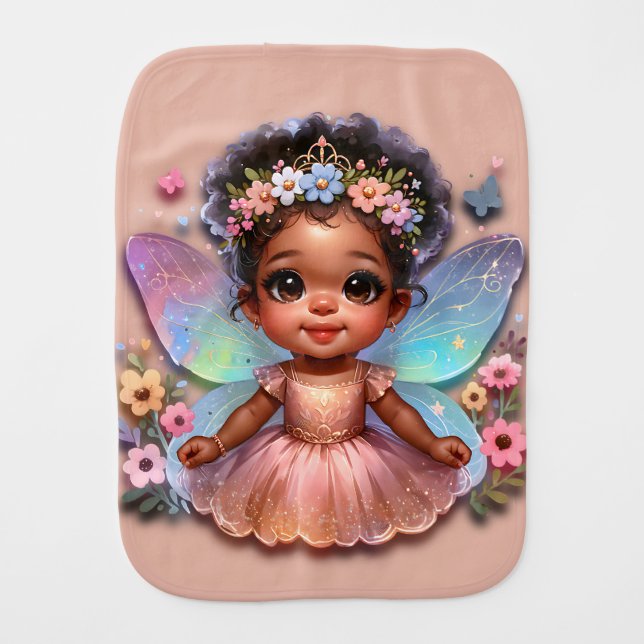 My Fairy Princess With Wings Baby Burp Cloth (Front)