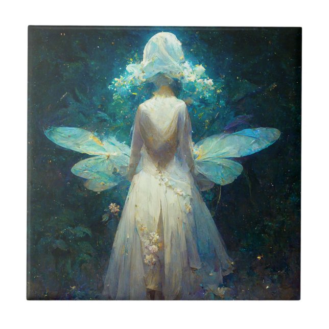 My Fairy Wings Fantasy Art ceramic tile (Front)