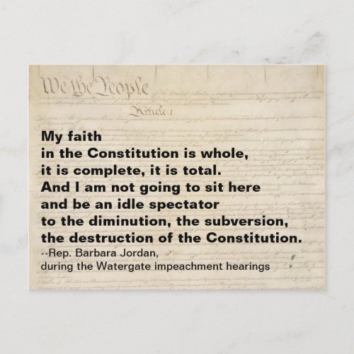 My Faith in the Constitution is Whole Resistance Postcard