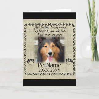 My Faithful Friend Pet Sympathy Custom Burlap Card