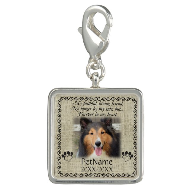 My Faithful Friend Pet Sympathy Custom Burlap Charm (Front)