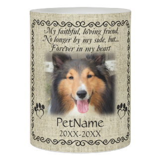 My Faithful Friend Pet Sympathy Custom Burlap Flameless Candle