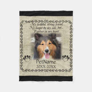 My Faithful Friend Pet Sympathy Custom Burlap Fleece Blanket