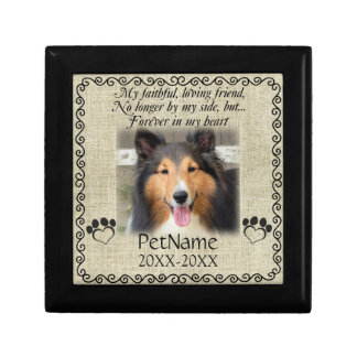 My Faithful Friend Pet Sympathy Custom Burlap Jewelry Box