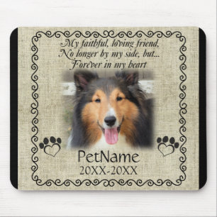 My Faithful Friend Pet Sympathy Custom Burlap Mouse Pad