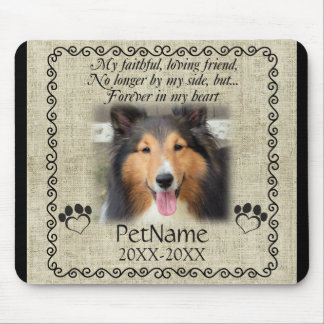 My Faithful Friend Pet Sympathy Custom Burlap Mouse Pad