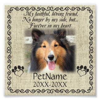 My Faithful Friend Pet Sympathy Custom Burlap Photo Print