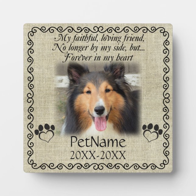 My Faithful Friend Pet Sympathy Custom Burlap Plaque (Front)