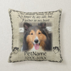 My Faithful Friend Pet Sympathy Custom Burlap Throw Pillow