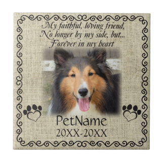 My Faithful Friend Pet Sympathy Custom Burlap Tile