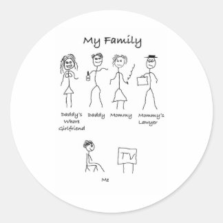 My-Family-4 Classic Round Sticker