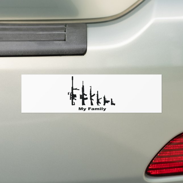My Family Gun Lover Auto Bumper Sticker My Family Gun Lover Auto Bumper Sticker