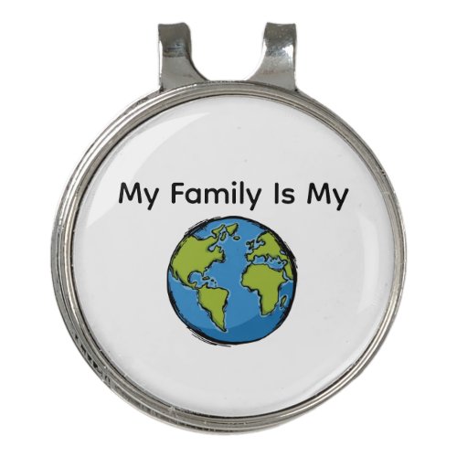 My Family Is My World Teddy Bear Golf Hat Clip