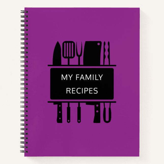 My Family Recipes Favorite Baking Cooking Recipe Notebook (Front)