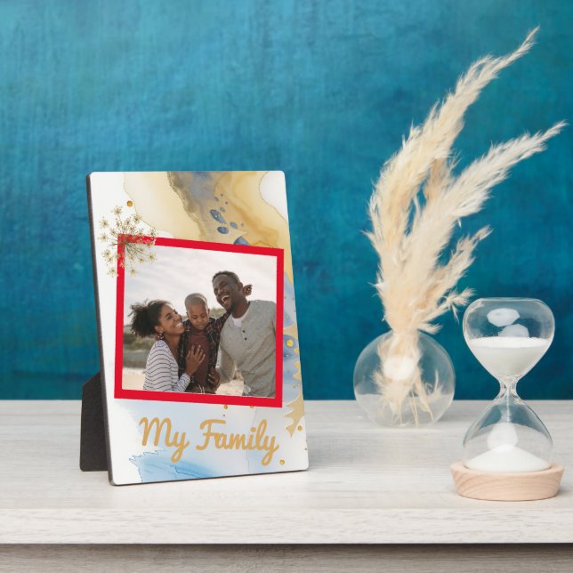 My family Tabletop plaque is 5x7 with an Easel (Side)