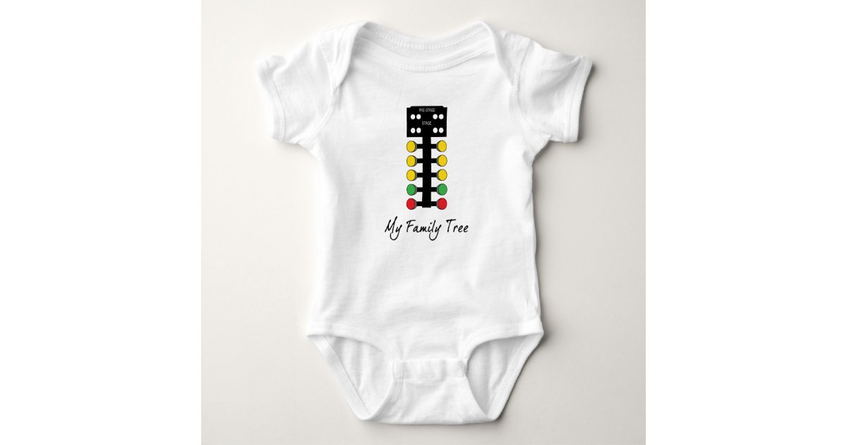 My Family Tree Drag Racing Christmas Tree Baby Bodysuit Zazzle Com