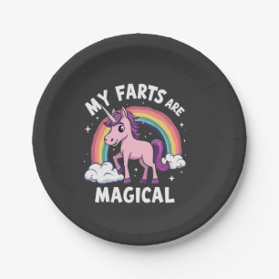 My Farts Are Magical Funny Unicorn Rainbow Paper Plates