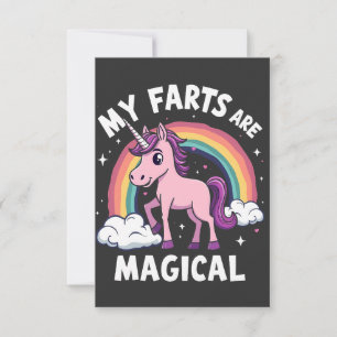 My Farts Are Magical Funny Unicorn Rainbow Thank You Card