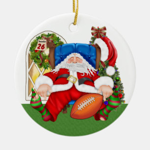 MY FAV! Football Santa - SRF Ceramic Ornament