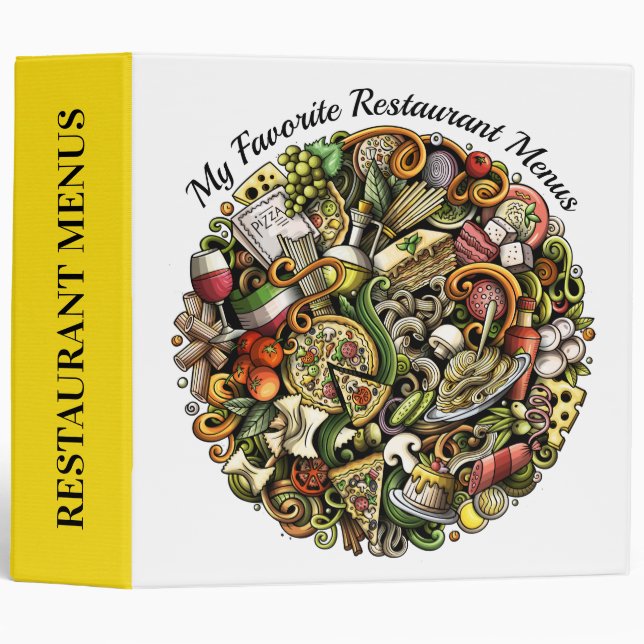 My Fav Restaurant Menus Binder - See Front (Front/Spine)