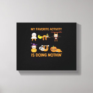 My Favorite Activity Is Doing Nothin' Retro Sloth Canvas Print