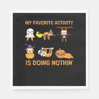 My Favorite Activity Is Doing Nothin' Retro Sloth Napkins
