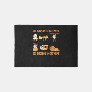 My Favorite Activity Is Doing Nothin' Retro Sloth Rug