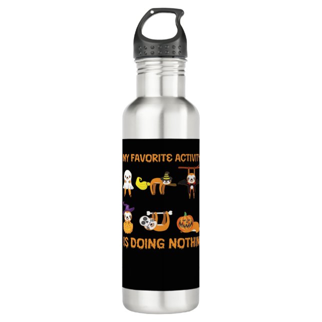 My Favorite Activity Is Doing Nothin' Retro Sloth  Stainless Steel Water Bottle (Front)