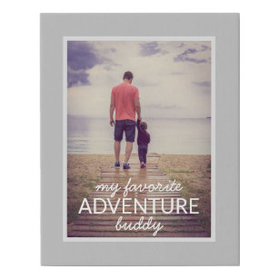 My Favorite Adventure Buddy Photo Father's Day Faux Canvas Print
