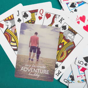 My Favorite Adventure Buddy Photo Father's Day Poker Cards