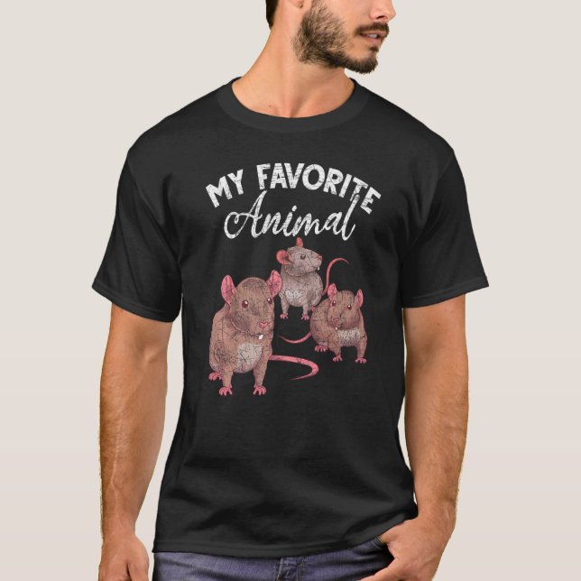 My Favorite Animal Rat  Pet Owner Rodent  Rat T-Shirt (Front)