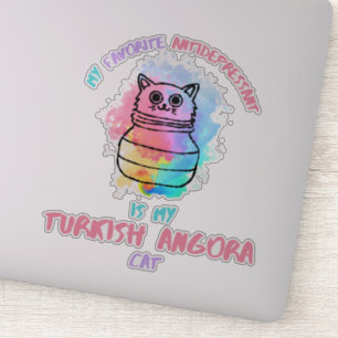 My favorite antidepressant is my turkish angora ca sticker